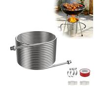 Spirale chauffante de piscine avec raccord de 32/38 mm de diamètre | Chauffage de piscine en spirale résistant à la corrosion pour eau chlorée/salée, pour chaudière à bois et foyer
