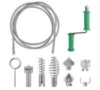 Spirale de débouchage canalisation - Spirale flexible 5 m - Ø 12 mm - Avec 6 têtes de nettoyage - Acier zingué