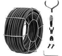 Spirale de nettoyage de tuyaux 30 m x 19 mm, spirale de nettoyage de tuyaux en acier et 4 couteaux pour tuyaux de 100 à 200 mm, spirale de nettoyage de tuyaux avec noyau interne pour évier, siphon de