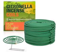 Spirales Anti-Moustiques à la Citronnelle - Lot de 2 avec 48 Bobilles et 2 Supports - Pour Extérieur, Camping ou Jardin