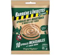 Barrière à insectes Spirales anti-moustiques Green à base de géraniol - Sachet de 10 spirales