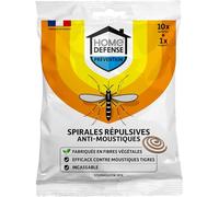 Spirales Répulsives Anti-Moustiques (10 + 1 support) - Fabriqué en France à partir de fibres végétales - Contre moustiques et moustiques tigres - Incassables