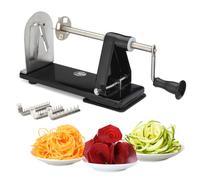 Spiraliseur de Légumes en Acier Inoxydable avec 4 Lames | 3 LamesInterchangeables et 1 à Ruban Intégrée pour Spaghetti Légume de Courgette, Spiraliseur avec Technologie Antidérapante