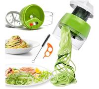 Spiraliseur de légumes manuel compact avec pinceau et éplucheur pour courgettes et spaghettis de légumes