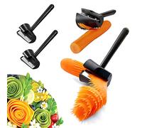 Spiraliseur Légumes Coupe Spiralizer éplucheuse - Rouleau de Fleurs en Entonnoir en Spirale Trancheuse de Cuisine pour Vos Fruits et Légumes Carottes Spirales éplucheur Légume, 2 Pièces, Noir
