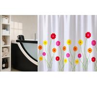 Spirella 10.15191 Rideau de douche en textile Flora Rouge/orange 180 x 200 cm