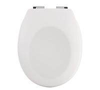 Spirella - Abattant WC Thermo Dur Neela - Charnières en ABS Chromé - Couvercle WC avec Frein de Chute - Fermeture Slow-Close - 44 x 37 x 3 cm - Blanc Mat