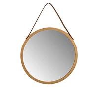 Spirella Adel Miroir Suspendu Rond avec Sangles, Cadre en Bambou, Moderne, Couloir, Salle de Bain et WC d'invités, diamètre : 40 cm, Naturel