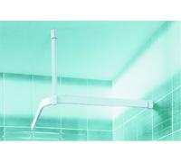 Spirella Barre tringle pour rideau de douche d'angle à fixer en Alu SURPRISE 80x80cm Blanc - glisseurs inclus