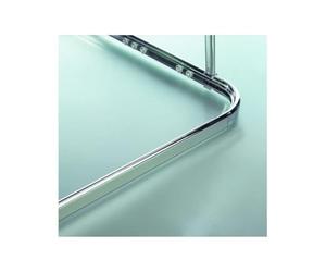 Spirella Barre Tringle pour Rideau de Douche d'angle à Fixer en Alu Surprise 80x80cm Finition Brillante - glisseurs Inclus