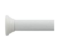 Spirella, Barre tringle pour rideau de douche ou baignoire extensible sans perçage en Alu, Modèle DECOR, Adapté à tous les Rideaux, Barre télescopique, 125-220cm Blanc
