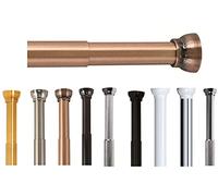 Spirella, Barre tringle pour rideau de douche ou baignoire extensible sans perçage en Alu, Modèle KRETA, Résistant aux rayures, Fixation télescopique extensible à volonté, 125-220 cm, Marron