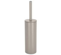 Spirella - Brosse WC avec Support Acier - Modèle Akira - tête Interchangeable et d'un Pot en Acier Solide - avec Récipient hygiénique - Brosse Toilette fermée - à Poser - Taupe Mat - 40 x 9.5 x 9.5 cm