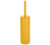 Spirella, Brosse WC avec Support Acier, Modèle Akira, tête Interchangeable et d'un Pot en Acier Solide, avec Récipient hygiénique, Brosse Toilette fermée, à Poser, Jaune Soleil Mat, 40 x 9.5 x 9.5 cm