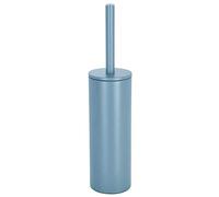 Spirella - Brosse WC avec Support Acier - Modèle Akira - tête Interchangeable et d'un Pot en Acier Solide - avec Récipient hygiénique - Brosse Toilette fermée - à Poser - Bleu Mat - 40 x 9.5 x 9.5 cm