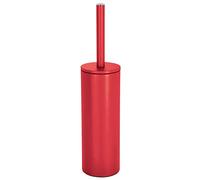 Spirella - Brosse WC avec Support Acier - Modèle Akira - tête Interchangeable et d'un Pot en Acier Solide - avec Récipient hygiénique - Brosse Toilette fermée - à Poser - Rouge Mat - 40 x 9.5 x 9.5 cm