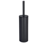 Spirella - Brosse WC avec Support Acier - Modèle Akira - tête Interchangeable et d'un Pot en Acier Solide - avec Récipient hygiénique - Brosse Toilette fermée - à Poser - Noir Mat - 40 x 9.5 x 9.5 cm