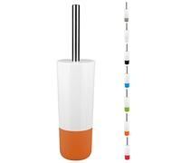 Spirella, Brosse WC de qualité supérieure avec récipient hygiénique, Design Moderne et élégant, idéale pour Une Salle de Bain Propre et stylée - Taille Standard, Blanc/Orange