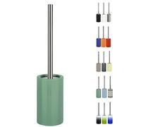 Spirella Brosse WC Porte-Balai Toilette Pot à Balai „Tube“ Ensemble WC à Poser en Céramique et Acier Inoxydable Vert