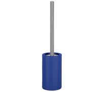 Spirella Brosse WC Porte-Balai Toilette Pot à Balai „Tube“ Ensemble WC à Poser en Céramique et Acier Inoxydable Bleu