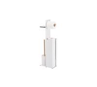 Spirella Combiné WC avec Support Smartphone Acier & Bambou Yoni Blanc Mat