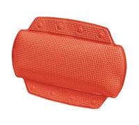 Spirella - Coussin de Baignoire en PVC Alaska - Appui-Tête Ergonomique avec Ventouses pour Un Maintien Optimal - Coussin de Bain Confortable et Étanche - Rouge - 32 x 23 cm