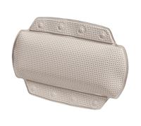 Spirella - Coussin de Baignoire en PVC Alaska - Appui-Tête Ergonomique avec Ventouses pour Un Maintien Optimal - Coussin de Bain Confortable et Étanche - Taupe - 32 x 23 cm