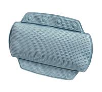 Spirella - Coussin de Baignoire en PVC Alaska - Appui-Tête Ergonomique avec Ventouses pour Un Maintien Optimal - Coussin de Bain Confortable et Étanche - Gris - 32 x 23 cm