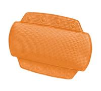 Spirella - Coussin de Baignoire en PVC Alaska - Appui-Tête Ergonomique avec Ventouses pour Un Maintien Optimal - Coussin de Bain Confortable et Étanche - Orange - 32 x 23 cm