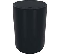 Spirella Design Seau à cosmétique "Cocco" avec anneau supplémentaire pour sac poubelle Seau à pédale Seau à couvercle basculant Poubelle avec couvercle basculant 5 litres (ØxH) : 19 x 26 cm Noir