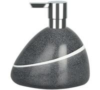 Spirella Distributeur de Savon Liquide „Etna“ Polyrésine Distributeur de Lotion avec doseur en ABS chromé Capacité 400 ML Gris