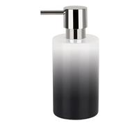 Spirella Distributeur de Savon Liquide „Tube“ Céramique Distributeur de Lotion avec doseur en ABS chromé Capacité 300 ML (ØxH): 7 x 16 cm - Gris/Blanc