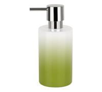 Spirella Distributeur de Savon Liquide „Tube“ Céramique Distributeur de Lotion avec doseur en ABS chromé Capacité 300 ML (ØxH): 7 x 16 cm - Vert/Blanc