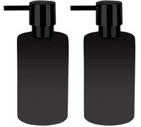 Spirella Distributeur de Savon Liquide „Tube“ Céramique Distributeur de Lotion avec doseur en ABS Noir Mat Capacité 300 ML (ØxH): 7 x 16 cm - Noir Mat (Lot de 2)