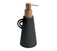 Spirella Distributeur de Savon Organic avec Pompe, en Grès 450 ML, pour Une Salle de Bain Élégante et Pratique avec Un Design Moderne et Naturel, Noir, Acacia ou Bois