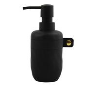 Distributeur de savon Spirella "Lio" | avec pompe en inox | distributeur de savon liquide | polyrésine| 300ml | durable et robuste | noir