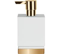 Spirella distributeur de savon "Roma" distributeur de savon liquide en porcelaine 300ml blanc/or