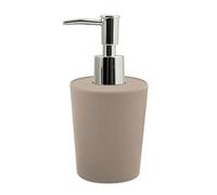 Spirella Distributeur de Savon „Takeo“ - avec doseur Couleur Acier INOX - Distributeur de Lotion - 400 ML - Eco Friendly Fibres Naturelles Bambou - Taupe