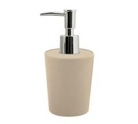 Spirella Distributeur de Savon „Takeo“ - avec doseur Couleur Acier INOX - Distributeur de Lotion - 400 ML - Eco Friendly Fibres Naturelles Bambou - Sable