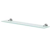 Spirella, Étagère Moderne en métal chromé et Verre de sécurité, Design élégant pour Un Rangement Pratique et stylé, Dimensions 60 x 12 cm, Couleur Gris