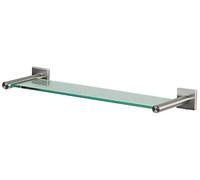 Tablette murale en verre Spirella "NYO" Tablette de salle de bain Tablette murale pour la salle de bain en verre et inox 40cm - à coller et à percer