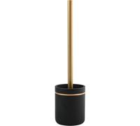 spirella® Garniture de brosse de WC "Bly", brosse de WC, garniture de WC en plastique noir mat avec effet doré