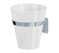 Spirella Gobelet à Fixer Porcelaine & Acier chromé Max Light Blanc