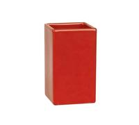 Spirella - Gobelet Céramique Quadro - Accessoire Pratique et Esthétique pour Votre Salle de Bain - Facile à Nettoyer et particulièrement résistant à l'humidité - Rouge