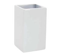 Spirella - Gobelet Céramique Quadro - Accessoire Pratique et Esthétique pour Votre Salle de Bain - Facile à Nettoyer et particulièrement résistant à l'humidité - Blanc