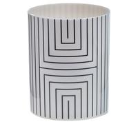 Spirella, Gobelet en Polyrésine au Design Graphique Élégant, Idéal pour la Décoration de Salle de Bain, Résistant et Pratique, Noir et Blanc, Taille Unique