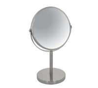 Spirella Miroir de Maquillage à Poser Miroir de beauté Miroir cosmétiques Double Face Miroir de courtoisie pivotant „Sydney“ grossissement x2 - Argent satiné