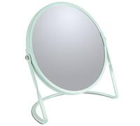 Spirella - Miroir grossissant sur Pied Akira - Acier Robuste - Double Face avec Grossissement x5 et Miroir Classique - Pivotant à 360° - Vert Ice Mat