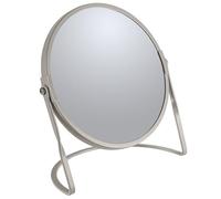Spirella - Miroir grossissant sur Pied Akira - Acier Robuste - Double Face avec Grossissement x5 et Miroir Classique - Pivotant à 360° - Taupe Mat