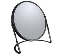Spirella - Miroir grossissant sur Pied Akira - Acier Robuste - Double Face avec Grossissement x5 et Miroir Classique - Pivotant à 360° - Noir Mat